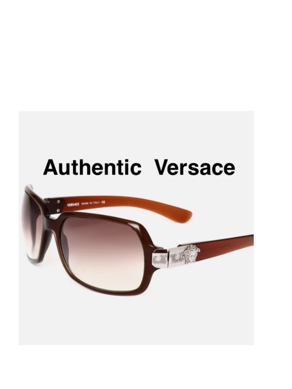 Authentic Versace Mod Medusa Sunglasses in Brown (Style 4024) & case ⭐️⭐️⭐️⭐️